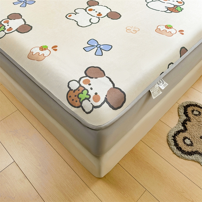 91家纺网 家纺一手货源 找家纺 雯豆家纺 2025夏季新品冰藤印花床笠三件套加厚冰丝软藤席小清新印花床罩单件 冰藤席-床笠款-熊熊幻想