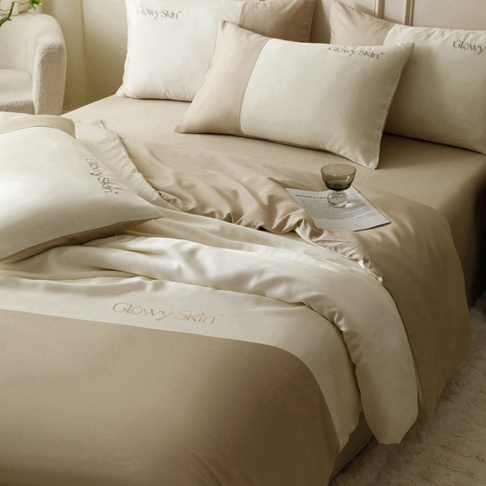 91家纺网 家纺一手货源 找家纺 金奇达2025新款【黛拉】-茧养莱赛尔四件套（标准号全网控价（折后券后）不低于228元） 黛拉-麦芽色