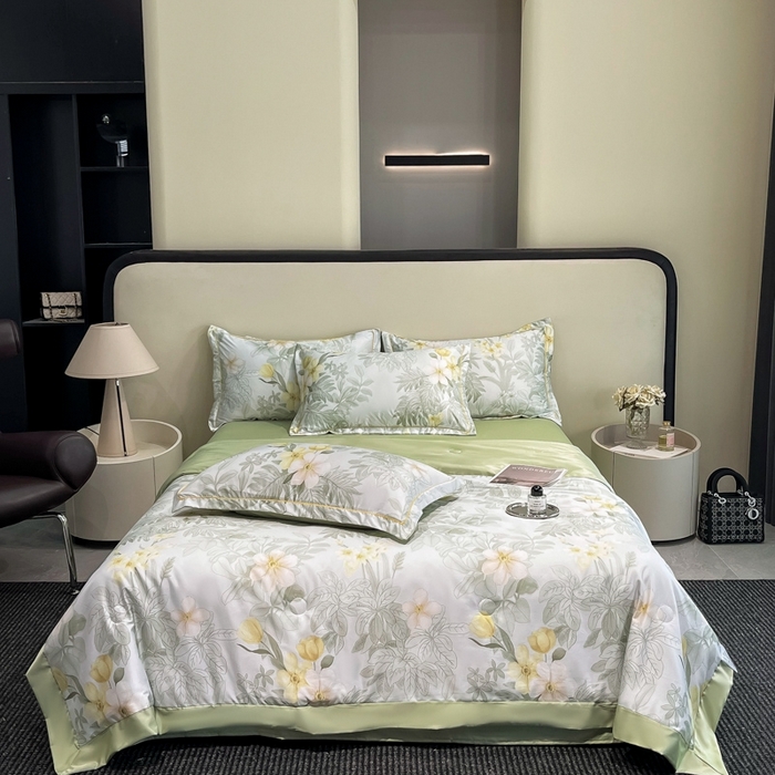 91家纺网 家纺一手货源 找家纺 佳品居 2025新款直播水洗天丝夏被冰丝夏凉被空调被四件套 春熙