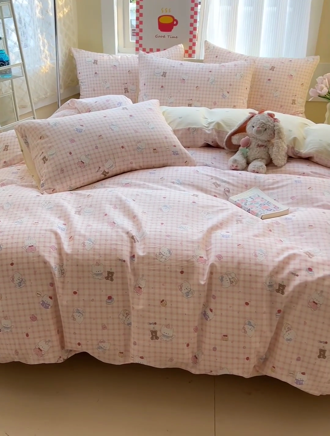 91家纺网 家纺一手货源 找家纺 棉生活家纺 2025新款ins全棉小清新系列四件套 甜美梦境