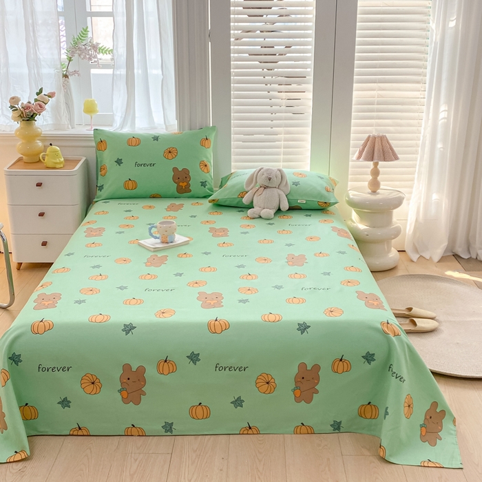 91家纺网 家纺一手货源 找家纺 米柳2025新款原棉老粗布凉席系列 南瓜小熊