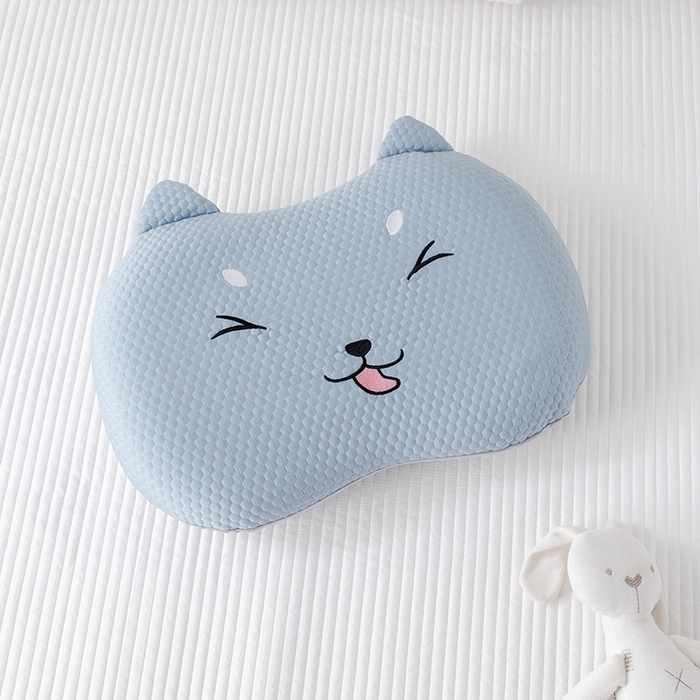 91家纺网 家纺一手货源 找家纺  2025新款慢回弹冰豆凉枕枕头枕芯 猫肚冰枕 蓝