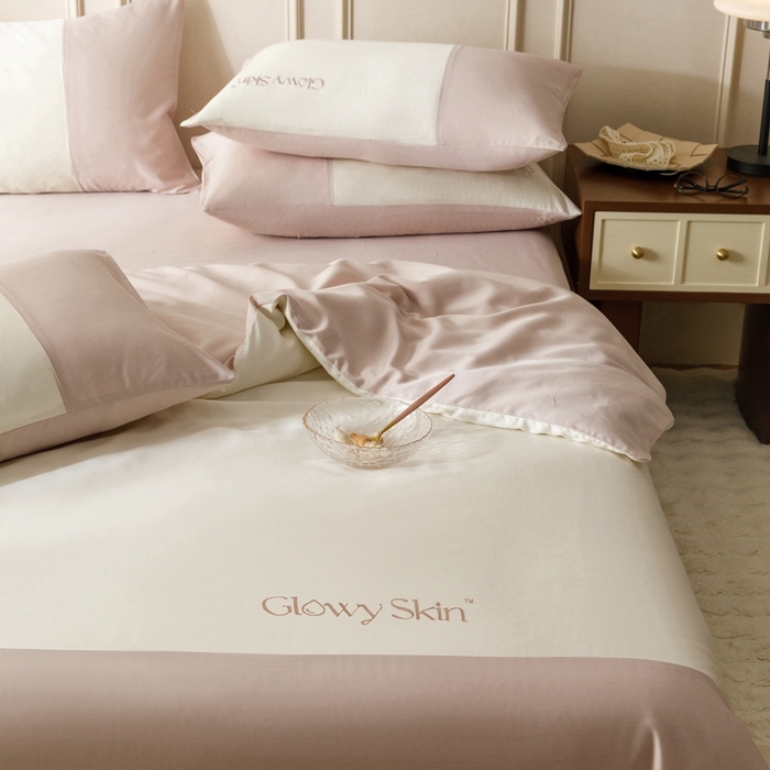 91家纺网 家纺一手货源 找家纺 金奇达2025新款【黛拉】-茧养莱赛尔四件套（标准号全网控价（折后券后）不低于228元） 黛拉-香草粉