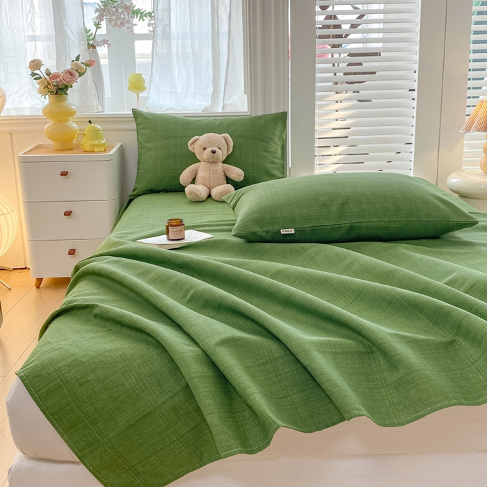 91家纺网 家纺一手货源 找家纺 米柳2025新款原棉老粗布凉席系列 尚影绿