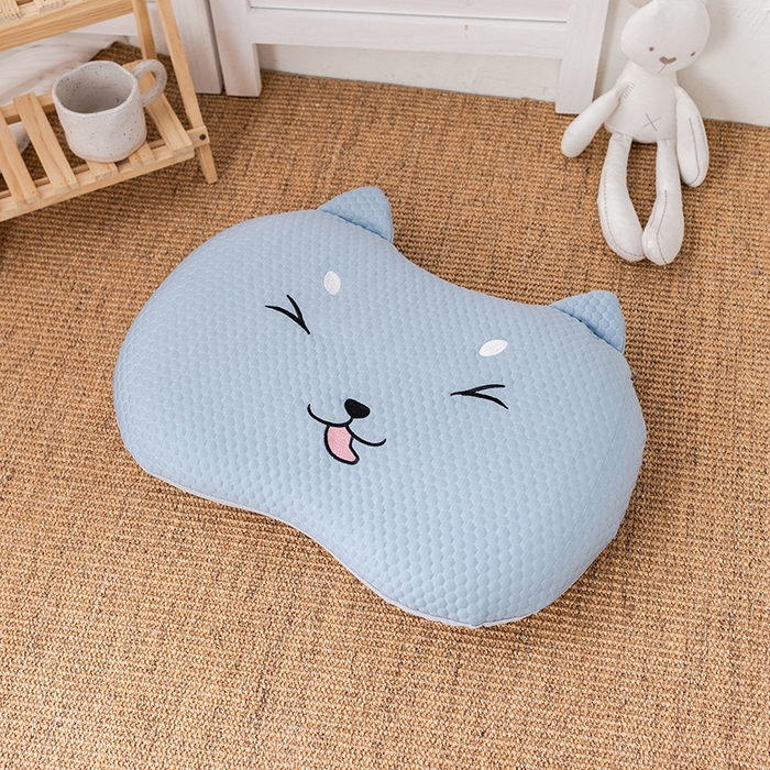 91家纺网 家纺一手货源 找家纺  2025新款慢回弹冰豆凉枕枕头枕芯 猫肚冰枕 蓝