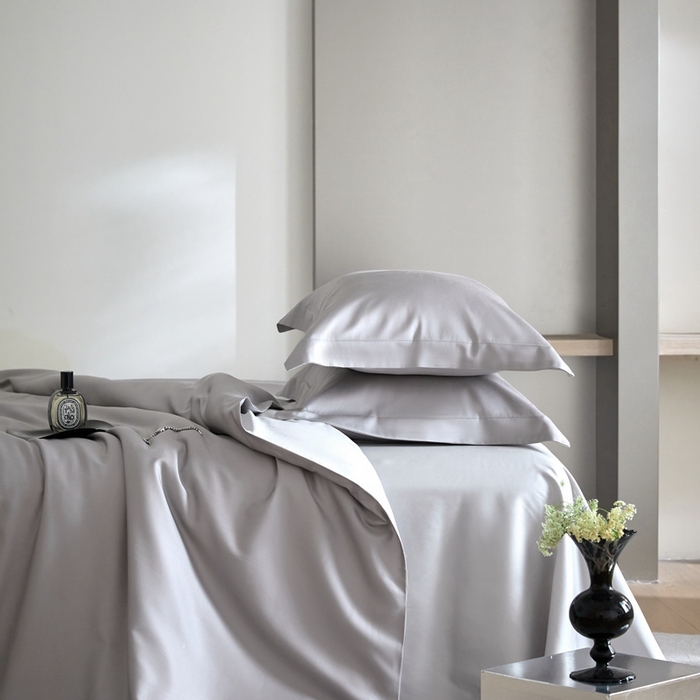 91家纺网 家纺一手货源 找家纺 金奇达2025新款【可芙】-轻氧水光天丝棉四件套（标准号全网控价（折后券后）不低于238元） 可芙-灰灰