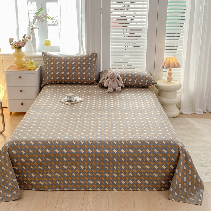 91家纺网 家纺一手货源 找家纺 米柳2025新款原棉老粗布凉席系列 摩尔