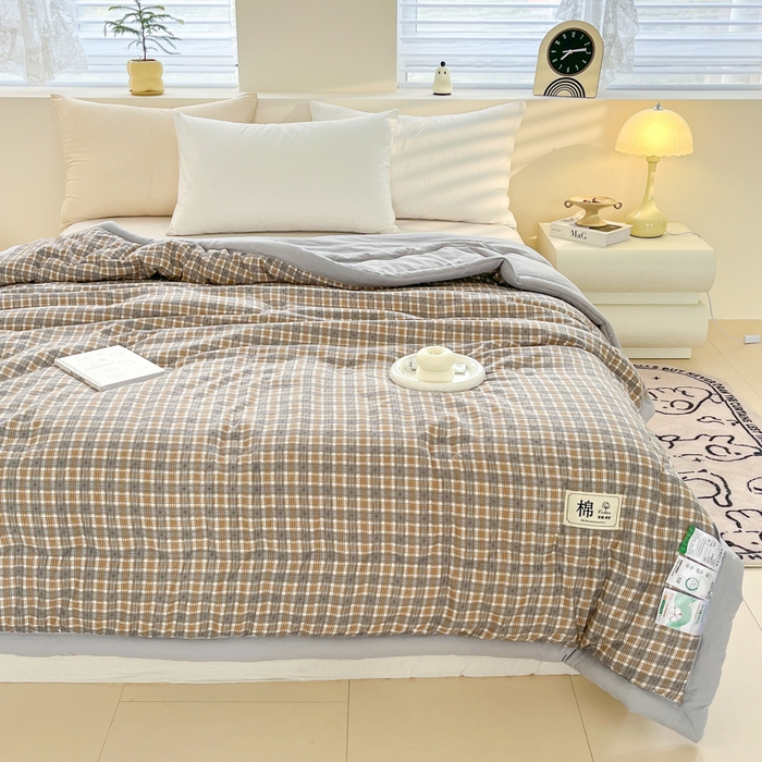 91家纺网 家纺一手货源 找家纺 爱宝被业 2025新款无印风新疆棉花夏被 100%新疆棉花 初见