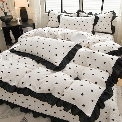 91家纺网 家纺一手货源 找家纺 （总）斯尔顿 2025新款水洗棉赫本风床盖四件套