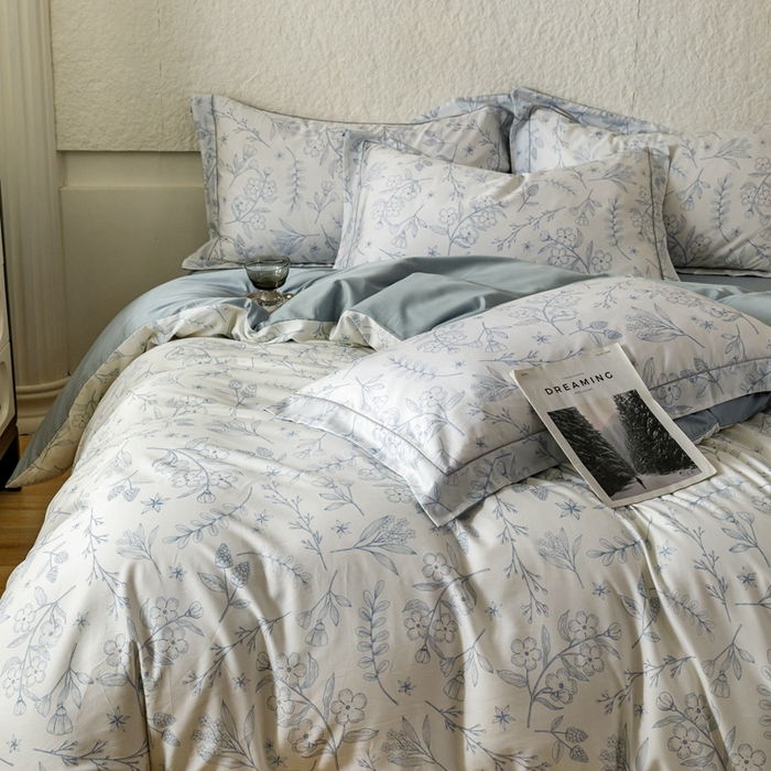 91家纺网 家纺一手货源 找家纺 金奇达2025新款【东方诗意】-轻氧水光莱赛尔（标准号全网控价（折后券后）不低于268） 洛晨蓝叶