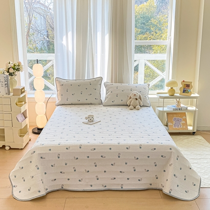 91家纺网 家纺一手货源 找家纺 （总）美克家居 2025新款泡泡纱软垫床护垫床褥子床垫小清新印花床盖