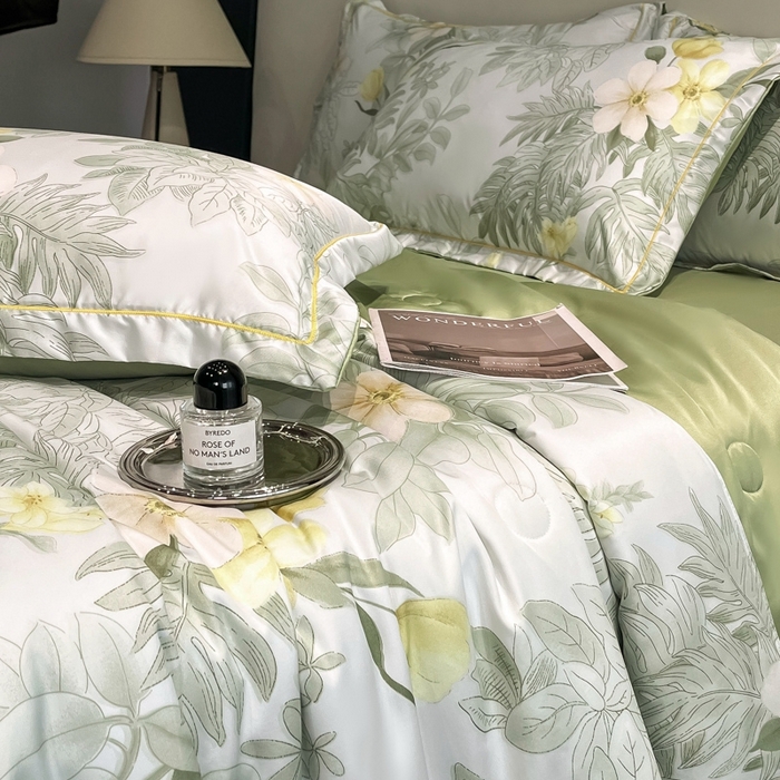 91家纺网 家纺一手货源 找家纺 佳品居 2025新款直播水洗天丝夏被冰丝夏凉被空调被四件套 春熙