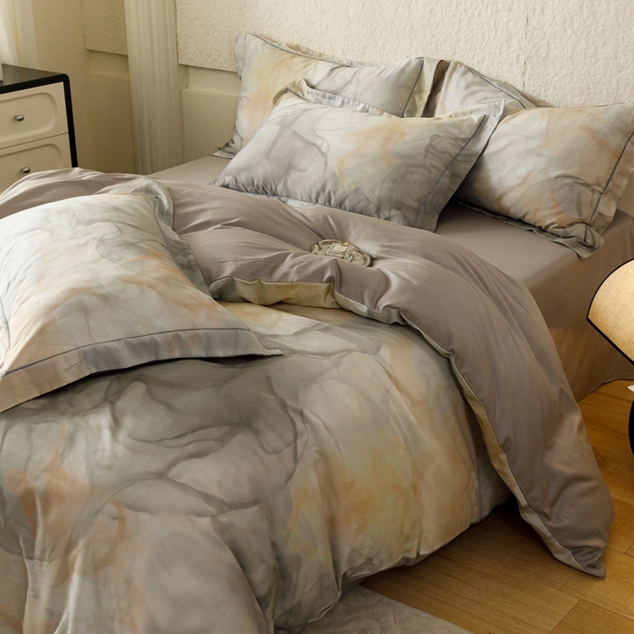 91家纺网 家纺一手货源 找家纺 金奇达2025新款【东方诗意】-轻氧水光莱赛尔（标准号全网控价（折后券后）不低于268） 曼得尔-灰