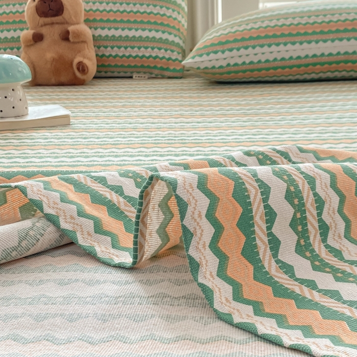 91家纺网 家纺一手货源 找家纺 米柳2025新款原棉老粗布凉席系列 雅梦静