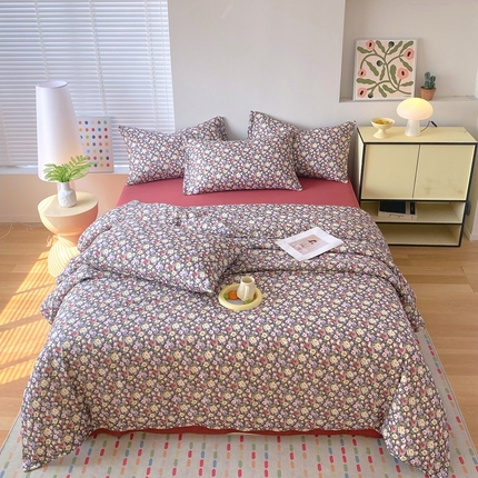 91家纺网 家纺一手货源 找家纺 （总）于果2025新款全棉双层纱四件套（第三批）