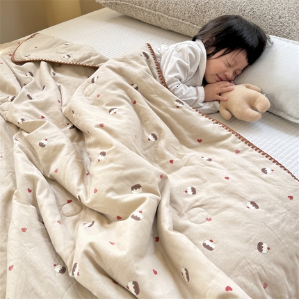 暖生活 2025新款儿童全棉双层纱夏被被子被芯 樱桃蛋糕
