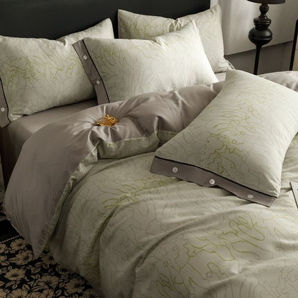 91家纺网 家纺一手货源 找家纺 （总）金奇达2025新款【浮光半夏】-茧养莱赛尔四件套（标准号全网控价（折后券后）不低于258元）