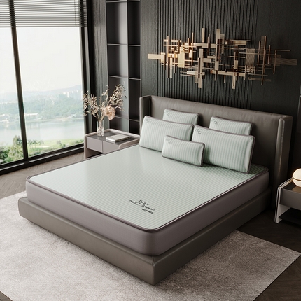 91家纺网 家纺一手货源 找家纺 （总）好眠好梦家纺 2025新款时尚条纹凉席