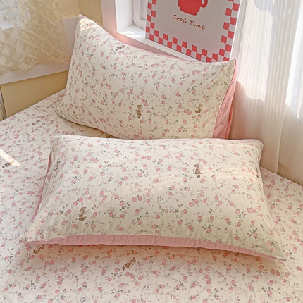 91家纺网 家纺一手货源 找家纺 （总）棉生活家纺 2025新款ins全棉小清新系列单品枕套