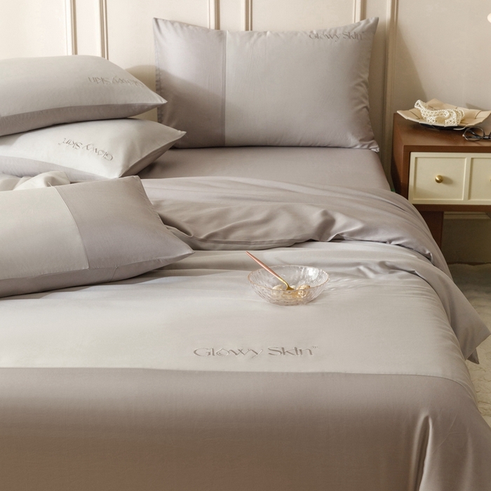 91家纺网 家纺一手货源 找家纺 金奇达2025新款【黛拉】-茧养莱赛尔四件套（标准号全网控价（折后券后）不低于228元） 黛拉-云母灰