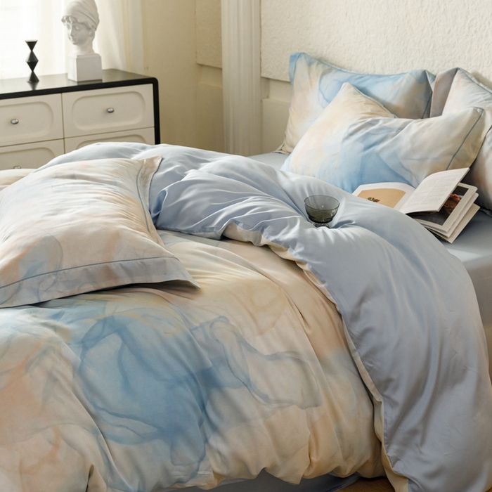 91家纺网 家纺一手货源 找家纺 金奇达2025新款【东方诗意】-轻氧水光莱赛尔（标准号全网控价（折后券后）不低于268） 曼得尔-蓝