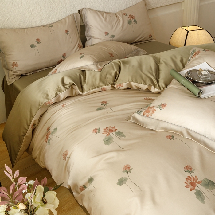 91家纺网 家纺一手货源 找家纺 金奇达2025新款【东方诗意】-轻氧水光莱赛尔（标准号全网控价（折后券后）不低于268） 暗香花