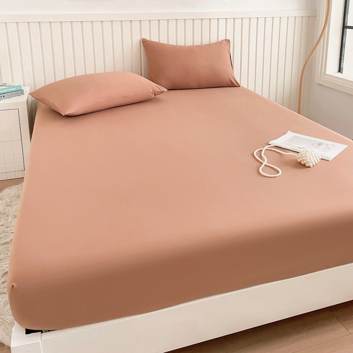 91家纺网 家纺一手货源 找家纺 芯元素 2025新款针织双层纱印花床笠 丝雾棕