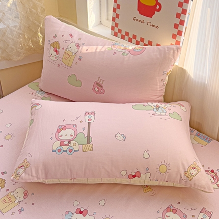 91家纺网 家纺一手货源 找家纺 （总）棉生活家纺 2025新款ins全棉小清新系列单品枕套