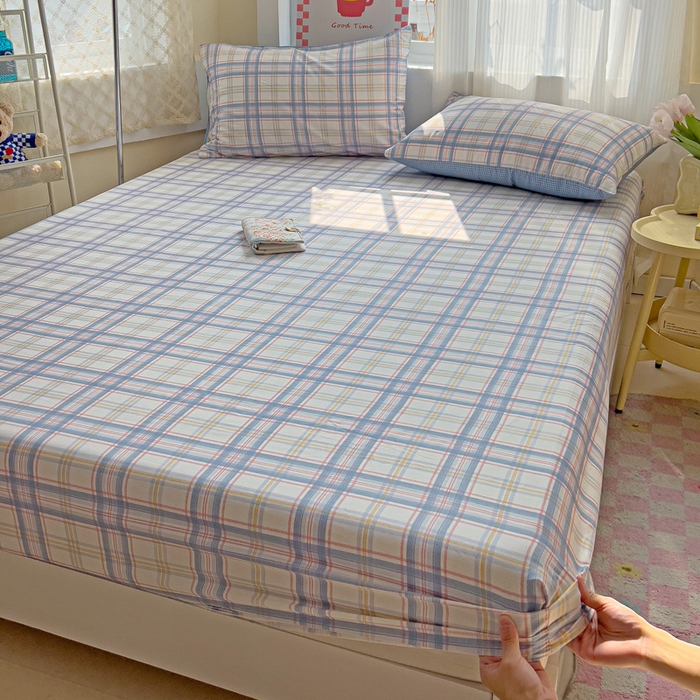 91家纺网 家纺一手货源 找家纺 棉生活家纺 2025新款ins全棉小清新系列单品床笠 简格