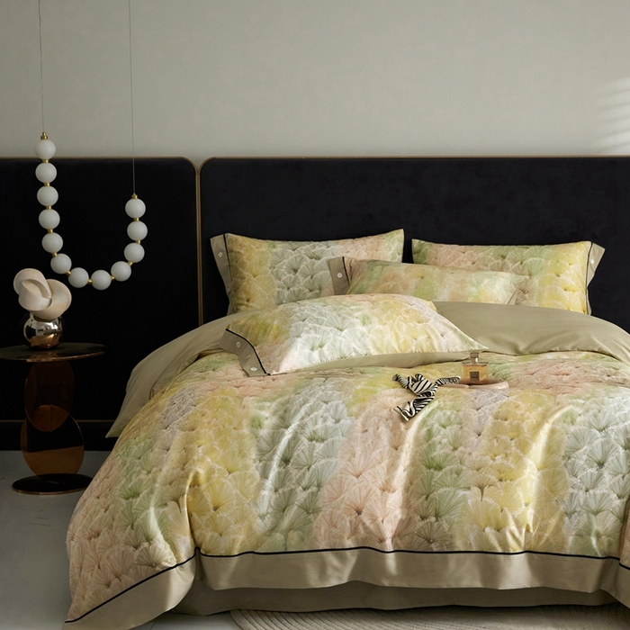 91家纺网 家纺一手货源 找家纺 金奇达2025新款【浮光花漾】-茧养莱赛尔四件套（标准号全网控价（折后券后）不低于258元） 冉冉星河