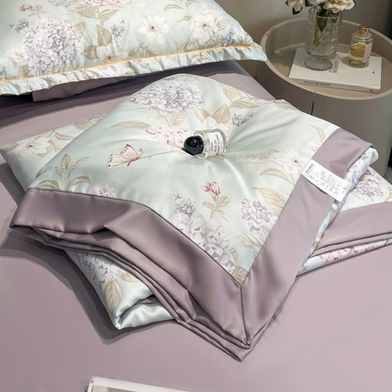 佳品居 2025新款直播水洗天丝夏被冰丝夏凉被空调被四件套 绣球
