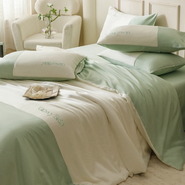 91家纺网 家纺一手货源 找家纺 金奇达2025新款【黛拉】-茧养莱赛尔四件套（标准号全网控价（折后券后）不低于228元） 黛拉-香草绿