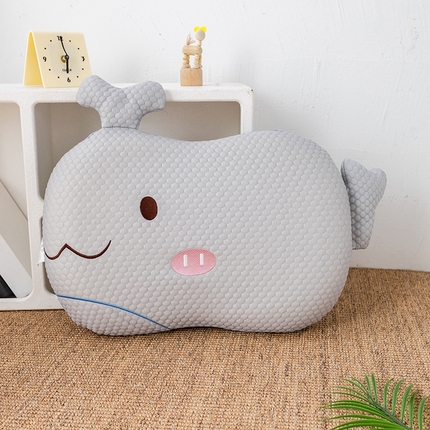  2025新款慢回弹冰豆凉枕枕头枕芯 鲸鱼冰枕-灰