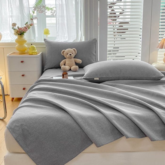 91家纺网 家纺一手货源 找家纺 米柳2025新款原棉老粗布凉席系列 梦境灰