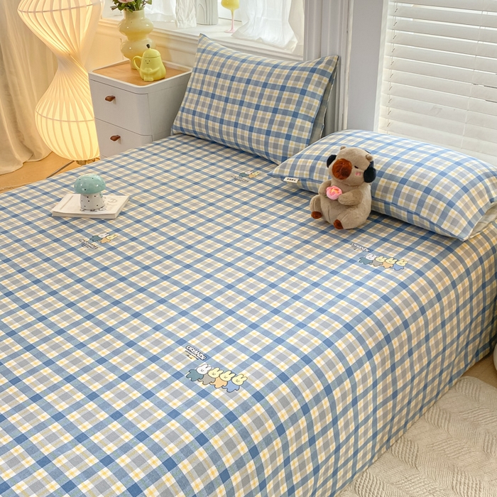 91家纺网 家纺一手货源 找家纺 米柳2025新款原棉老粗布凉席系列 兔宝贝