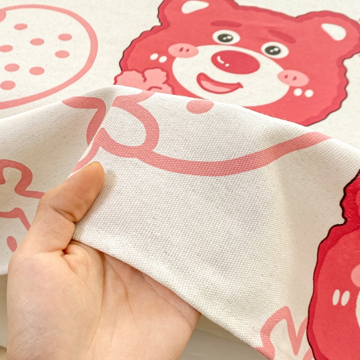 91家纺网 家纺一手货源 找家纺 米柳2025新款原棉老粗布凉席系列 草莓熊