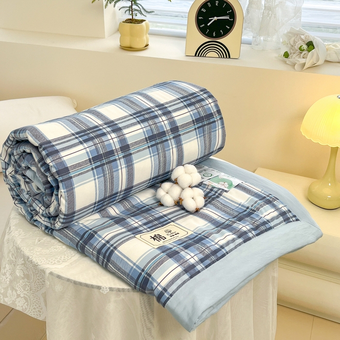 91家纺网 家纺一手货源 找家纺 爱宝被业 2025新款无印风新疆棉花夏被 100%新疆棉花 心海