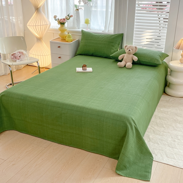 91家纺网 家纺一手货源 找家纺 米柳2025新款原棉老粗布凉席系列 尚影绿