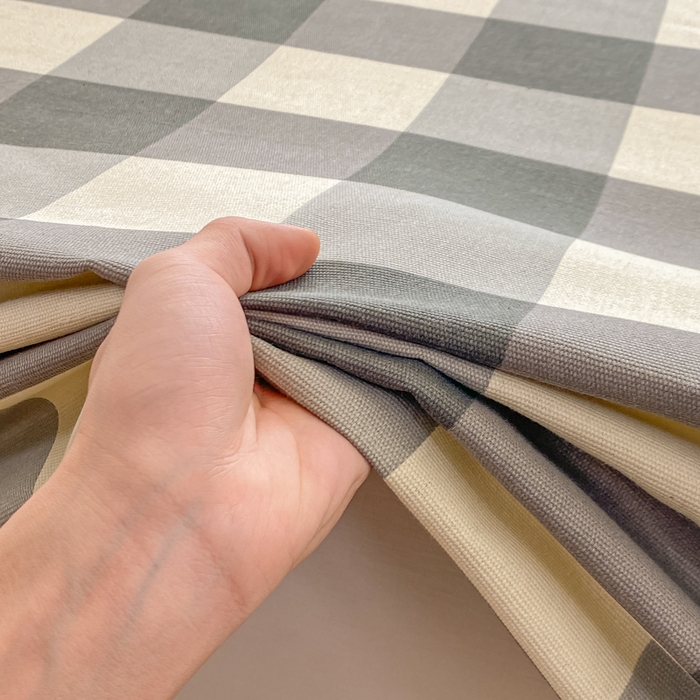 91家纺网 家纺一手货源 找家纺 米柳2025新款原棉老粗布凉席系列 灰白大格