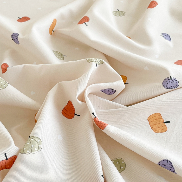 91家纺网 家纺一手货源 找家纺 芯元素 2025新款针织双层纱印花床笠 小南瓜