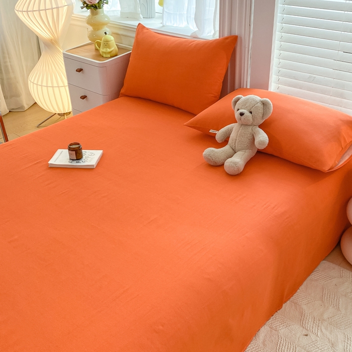 91家纺网 家纺一手货源 找家纺 米柳2025新款原棉老粗布凉席系列 奈斯橘