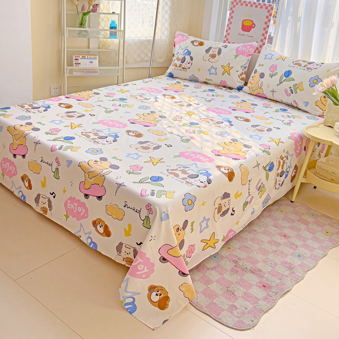 91家纺网 家纺一手货源 找家纺 棉生活家纺 2025新款ins全棉小清新系列四件套 跳动节奏