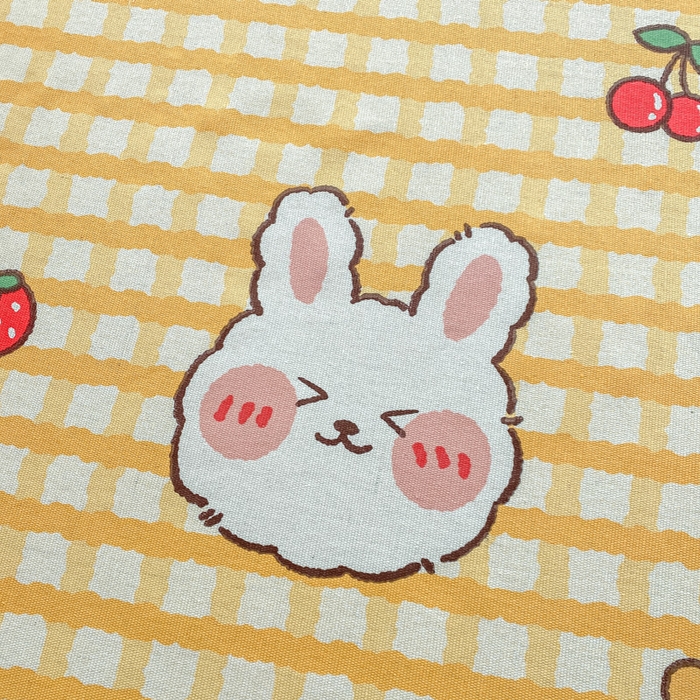 91家纺网 家纺一手货源 找家纺 米柳2025新款原棉老粗布凉席系列 樱桃兔