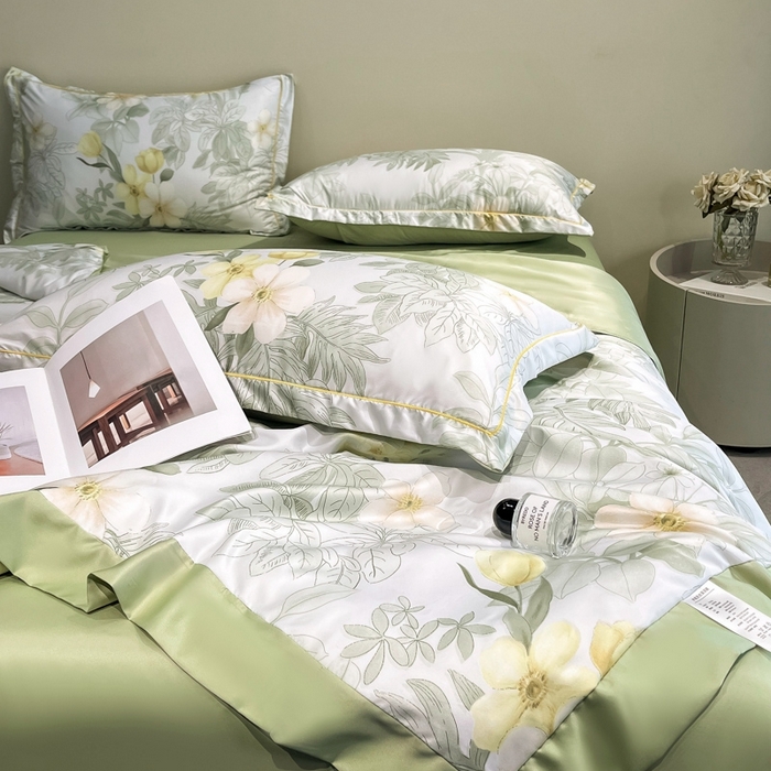 91家纺网 家纺一手货源 找家纺 佳品居 2025新款直播水洗天丝夏被冰丝夏凉被空调被四件套 春熙