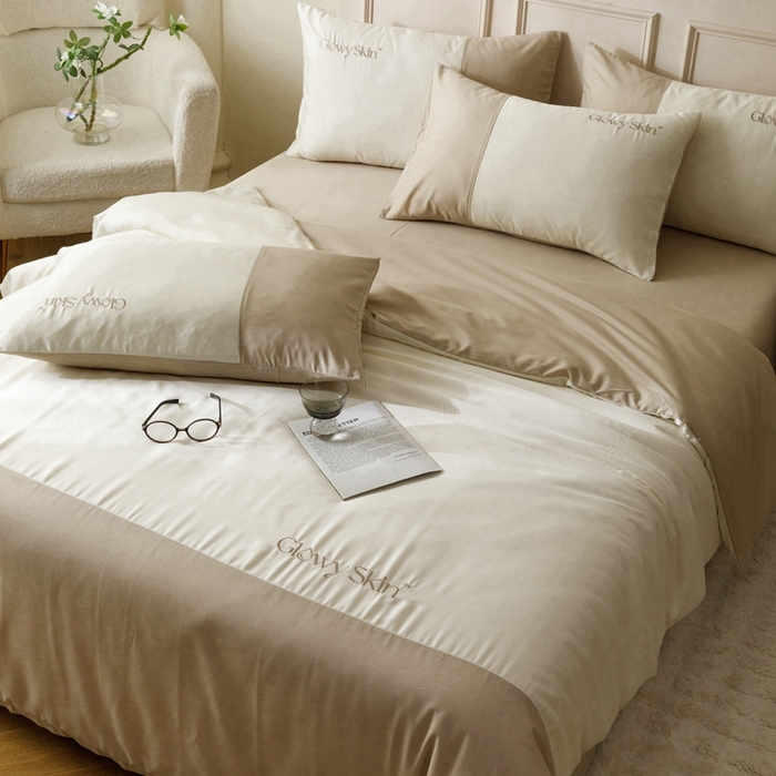 91家纺网 家纺一手货源 找家纺 金奇达2025新款【黛拉】-茧养莱赛尔四件套（标准号全网控价（折后券后）不低于228元） 黛拉-麦芽色