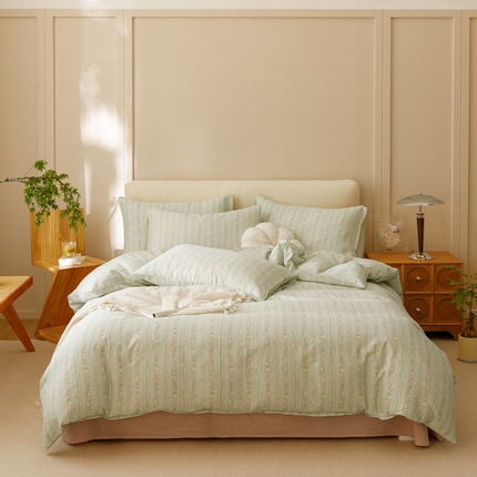 91家纺网 家纺一手货源 找家纺 （总）瑞米家居 2024新款亲肤舒适A类双层纱四件套