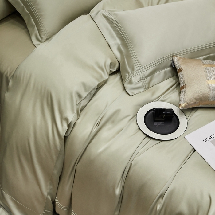 91家纺网 家纺一手货源 找家纺 金奇达2025新款茧养莱赛尔四件套-CR埋绳（标准号全网控价（折后券后）不低于258元） 天青色