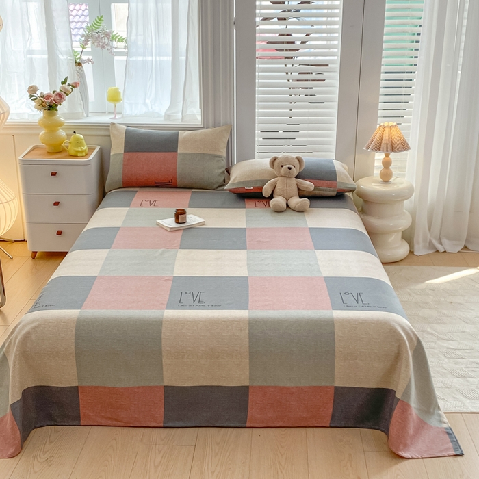 91家纺网 家纺一手货源 找家纺 米柳2025新款原棉老粗布凉席系列 色彩大格