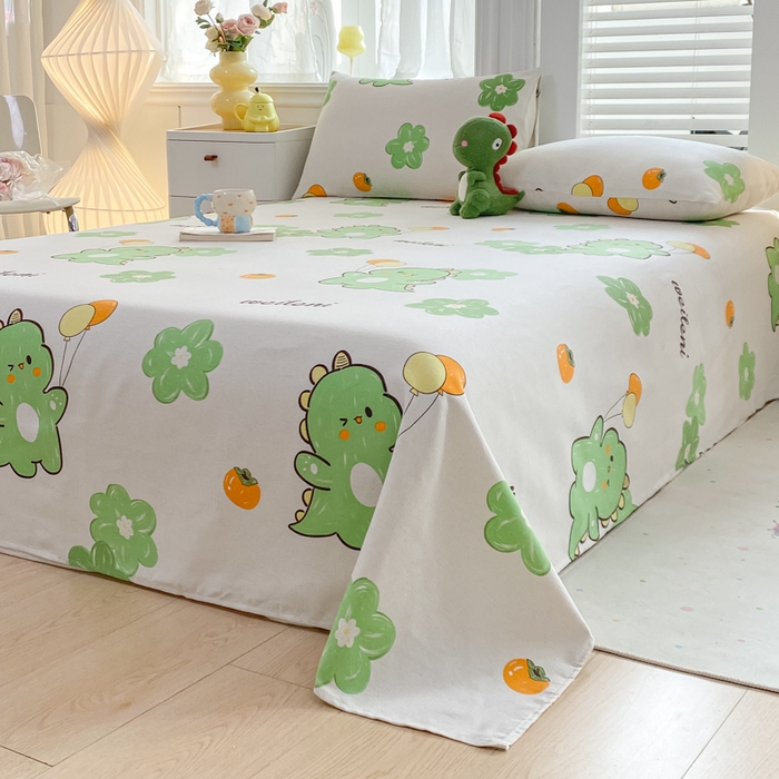 91家纺网 家纺一手货源 找家纺 米柳2025新款原棉老粗布凉席系列 小恐龙