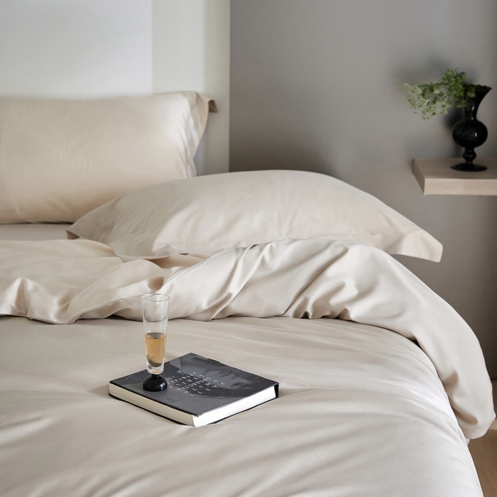 91家纺网 家纺一手货源 找家纺 金奇达2025新款【可芙】-轻氧水光天丝棉四件套（标准号全网控价（折后券后）不低于238元） 可芙-米茶